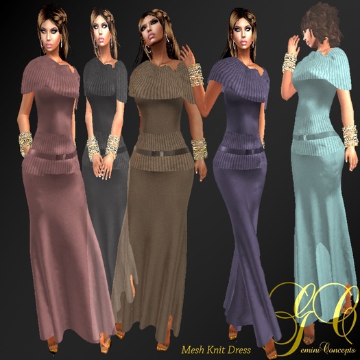 New!! Mesh Off Shoulder Long Dress Fat Pack 