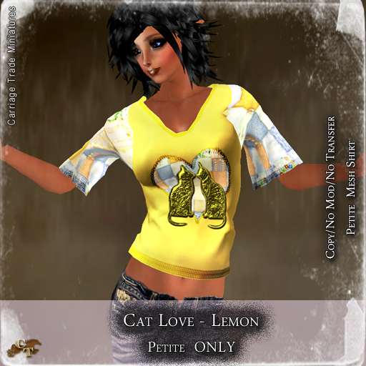 @CT@ Cat Love Shirt (Petite) BOXED Lemon