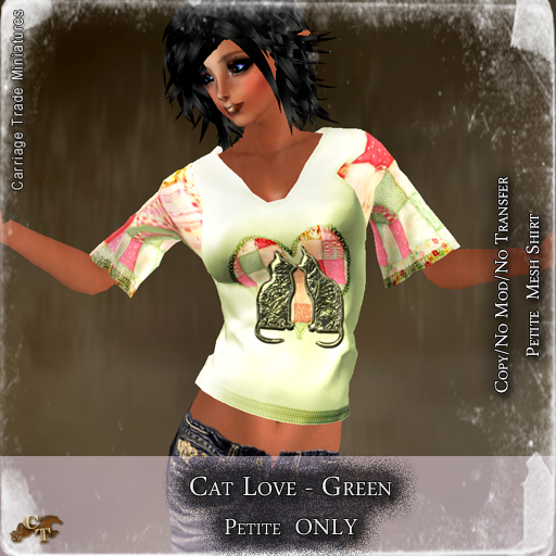 @CT@ Cat Love Shirt (Petite) BOXED Green