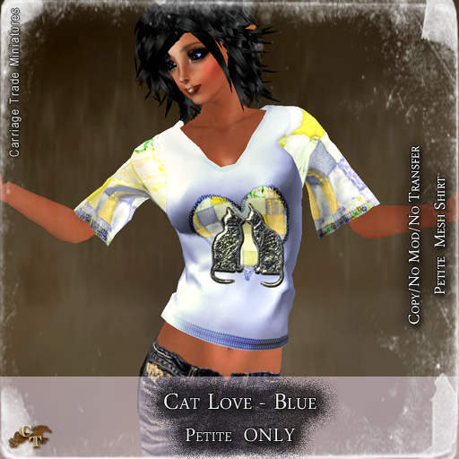 @CT@ Cat Love Shirt (Petite) BOXED Blue