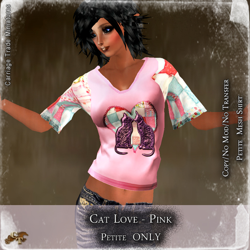 @CT@ Cat Love Shirt (Petite) BOXED Pink