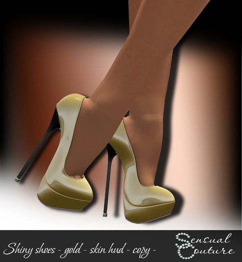 Mesh shiny shoes   * gold *