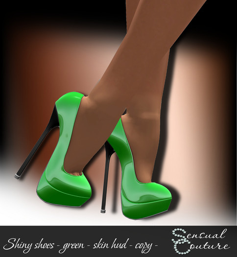 Mesh shiny shoes   * green *