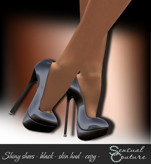 Mesh shiny shoes   * black *
