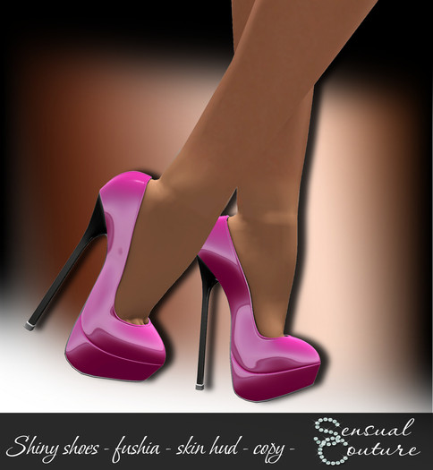 Mesh shiny shoes   * fushia *