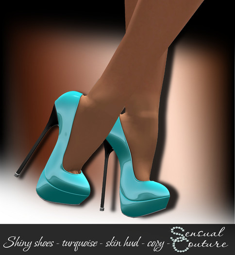 Mesh shiny shoes   * turquoise *