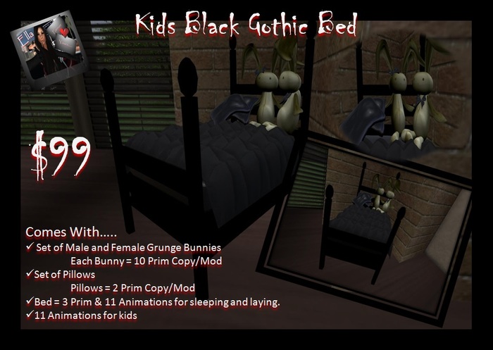 Black & Grey Gothic Bed Set (Kids)