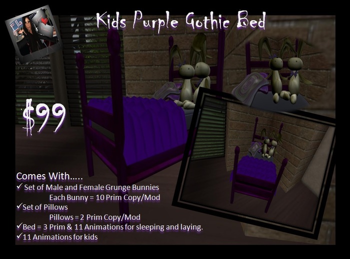Purple & Black Gothic Bed Set (Kids)