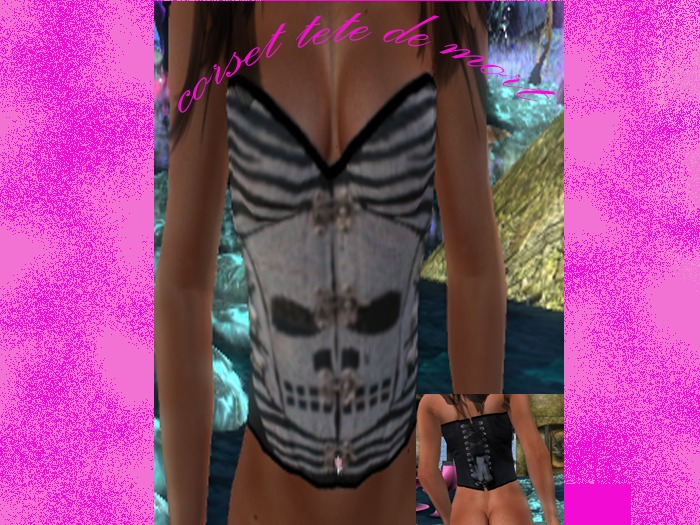 corset noir tete de mort