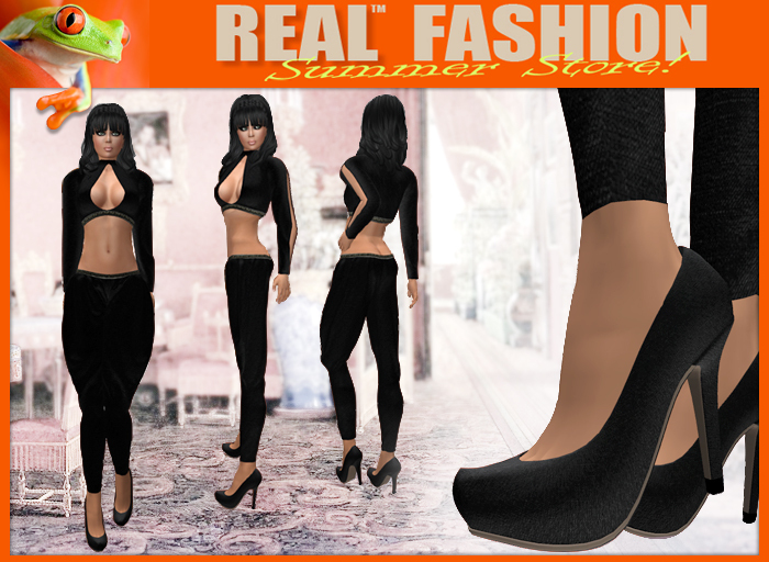 "REAL FASHION" Harem style set - Complete outfit - BLACK