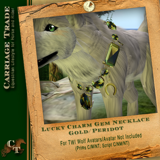 @CT@ Dog Necklace Gold/Peridot