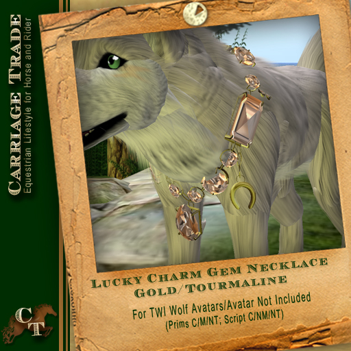 @CT@ Dog Necklace Gold/Tourmaline