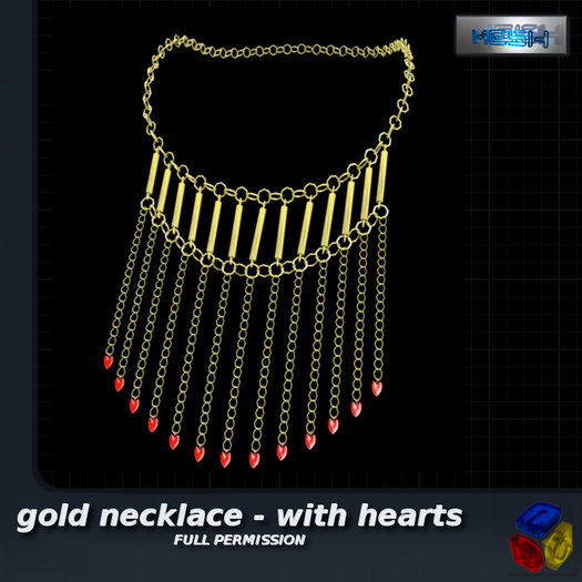 -LEO- gold necklace - with hearts FP