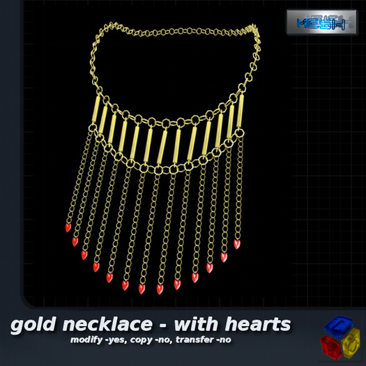 -LEO- gold necklace - with hearts MOD
