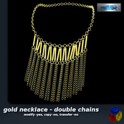 -LEO- gold necklace - with chains mod2[CAM] MOD