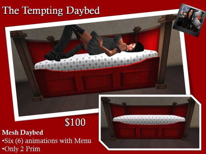 Tempting Daybed-White Pattern Red Wood