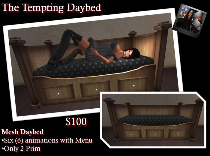 Tempting Daybed-Black Pattern Dark Wood