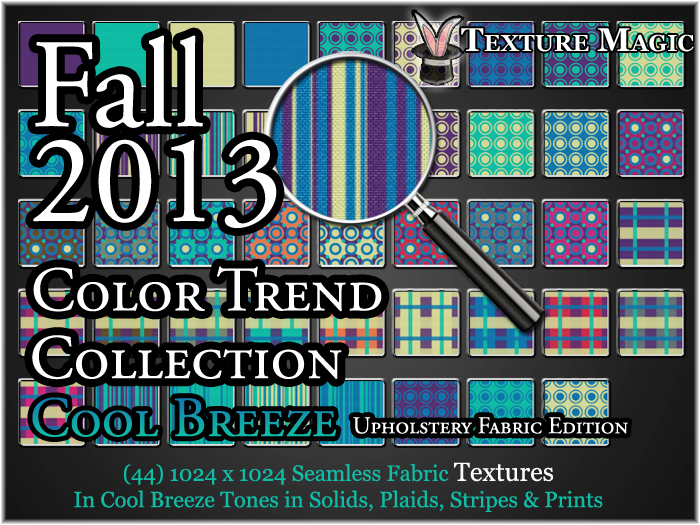 Cool Breeze Collection - Fall 2013 Coordinating Color Trend Upholstery Fabric Textures