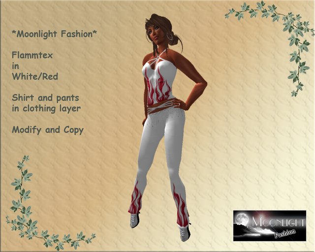 *Moonlight Fashion* Flammtex White/Red