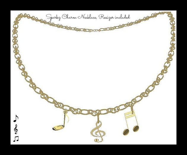 -Sparkz- Charm Music Note Necklace silver (boxed)