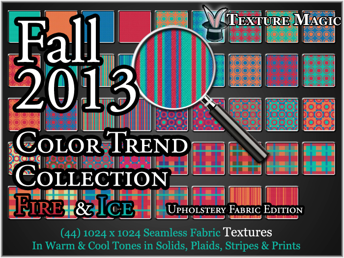 Fire & Ice Collection - Fall 2013 Coordinating Color Trend Upholstery Fabric Textures