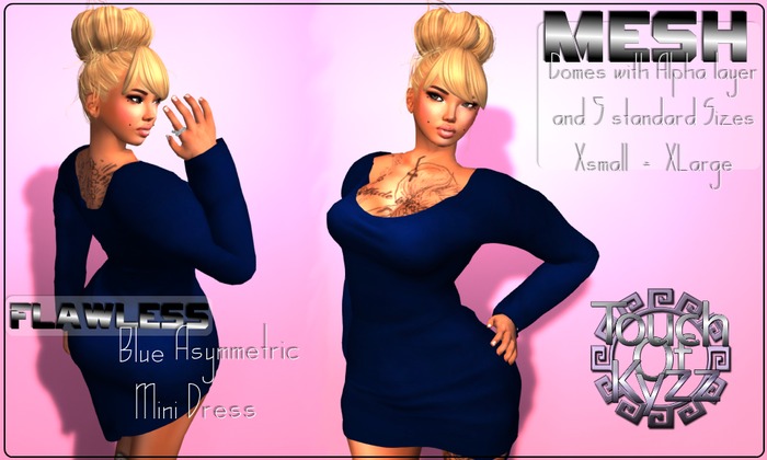 Flawless Blue Asymmetric Mini Dress