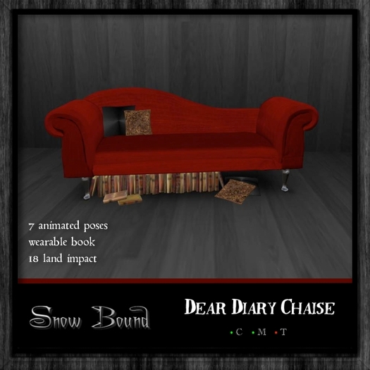 Snow Bound - Dear Diary Chaise Lounge - BOXED
