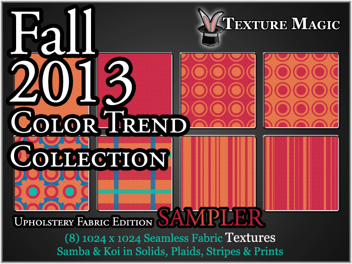 Samba & Koi Sampler - Fall 2013 Coordinating Color Trend Upholstery Fabric Textures