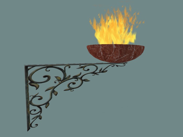 Wandleuchte mit Feuerschale