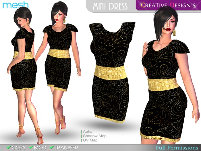 ::CreaTive DesiGn'S:: 0068 - Full Perm Rigg Mesh Mini Dress 001