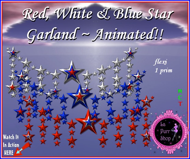 Red, White & Blue Star Garland ~Animated!!