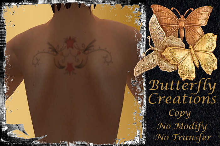 Butterfly Creations-Upper back fancy stars tat2