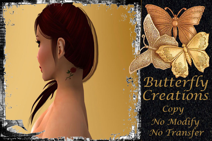 Butterfly Creations-Red Rose neck tat2