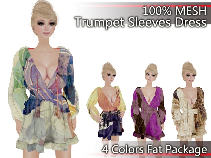 ★★Best Selling★★Trumpet Sleeve Flouncing Dress Package p 03