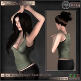 ~JJ~ Mesh Casual Tank Blouse (creased olive)