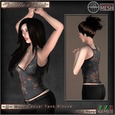 ~JJ~ Mesh Casual Tank Blouse (drab floral)