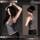 ~JJ~ Mesh Casual Tank Blouse (jersey grey)