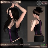 ~JJ~ Mesh Casual Tank Blouse (lycra magenta)