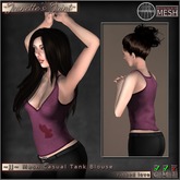 ~JJ~ Mesh Casual Tank Blouse (ribbed love)