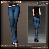~JJ~ Mesh Casual Belted Slacks (denim blue)