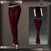 ~JJ~ Mesh Casual Belted Slacks (leather maroon)