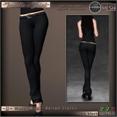 ~JJ~ Mesh Casual Belted Slacks (lycra black)