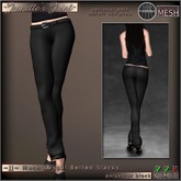 ~JJ~ Mesh Casual Belted Slacks (polyester black)