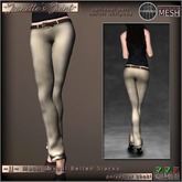 ~JJ~ Mesh Casual Belted Slacks (polyester khaki)