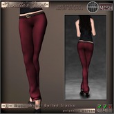 ~JJ~ Mesh Casual Belted Slacks (polyester maroon)