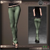 ~JJ~ Mesh Casual Belted Slacks (polyester olive)