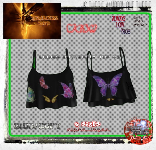 slx moon store box flouncy crop top butterfly2