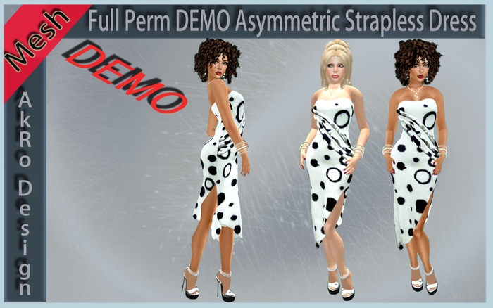 DEMO Asymmetric Strapless Dress_AkRo Design