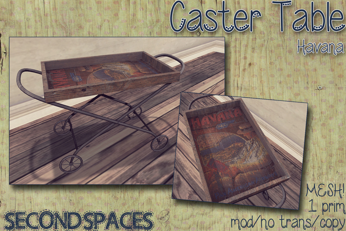 *SS* Caster Table- Havana (bxd)
