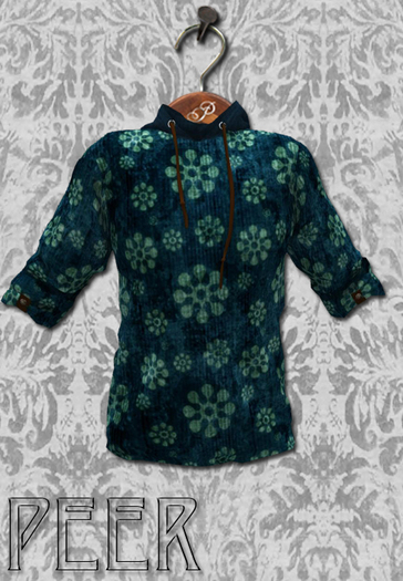 PEER Style: Mesh Hoodie Retro Flowers